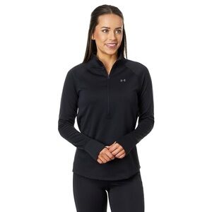 Under Armour Women's ColdGear Base Layer 1/2 Zip Black Large Ski Outdoor Snow